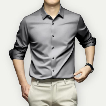 Montaigne – Camisa de vestir para hombre sin arrugas y sin plancha