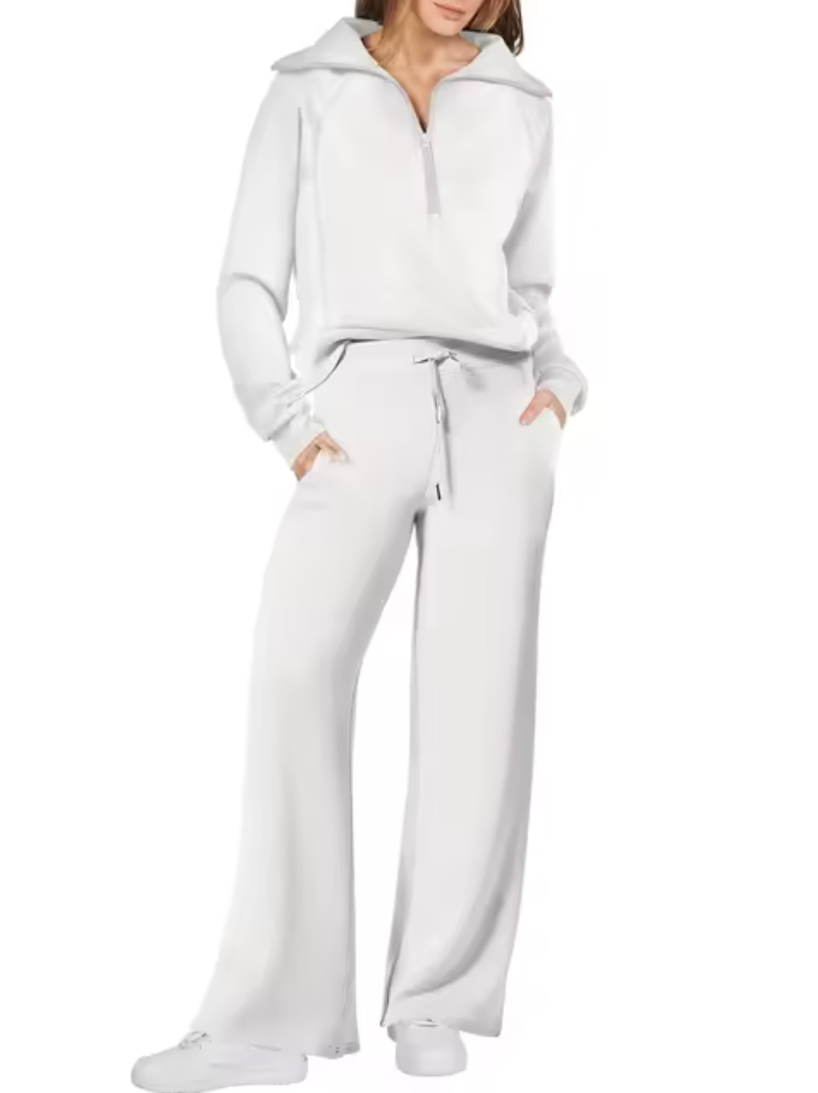 LEA - Conjunto de sudadera con cuello y pantalón para mujer