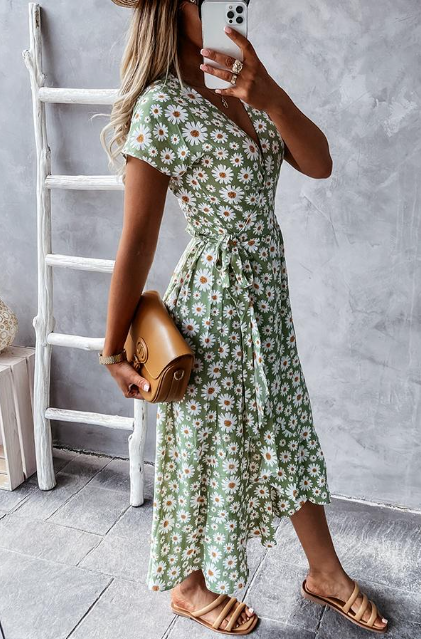 Vestido de verano para mujer con escote en V – NATIVIDAD