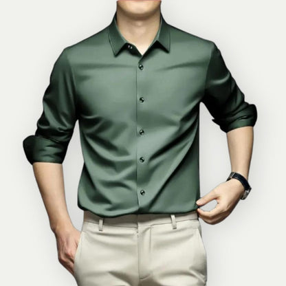 Montaigne – Camisa de vestir para hombre sin arrugas y sin plancha