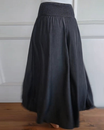 Pantalón fluido de talle alto con cintura elástica – MIRA