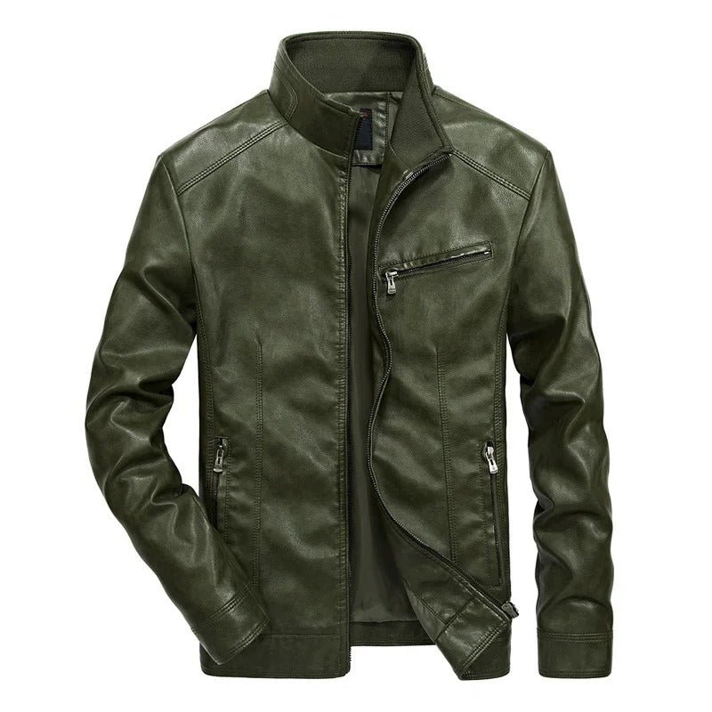 BJARKE - Cazadora motera robusta con bolsillos de cremallera para hombre
