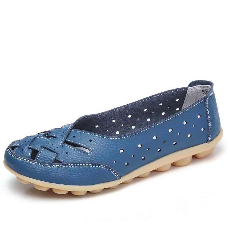 Zapatos tipo mocasín de mujer con diseño perforado y suela flexible – SACHA