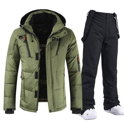 AXEL - Conjunto de chaqueta y pantalón acolchados para invierno resistente a la intemperie para hombre