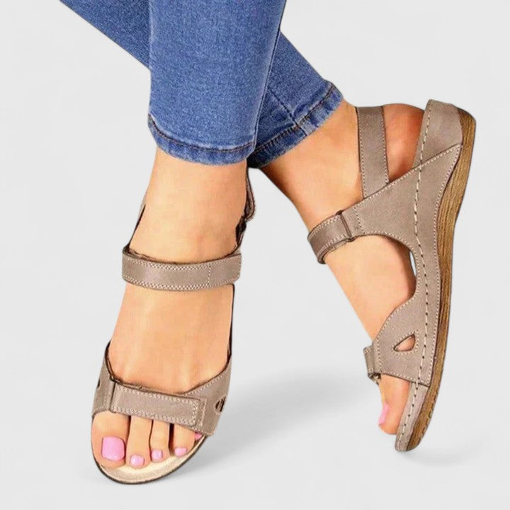 ELENA – Sandalias ortopédicas con tiras al tobillo y confort para mujer