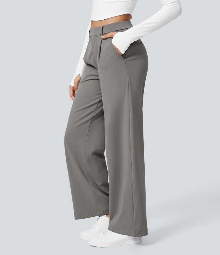 Pantalón de talle alto y pierna ancha para mujer – OLEA WIDE FIT