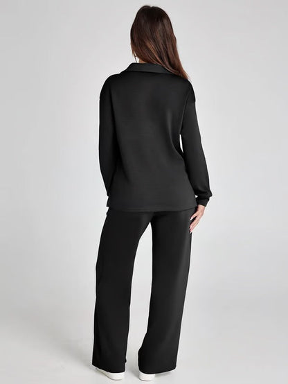 Conjunto lounge de dos piezas para mujer con tacto suave y estilo relajado – LYANA