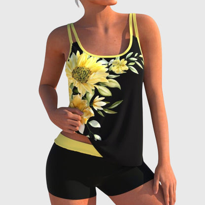 Riley – Tankini de dos piezas con estampado colorido para mujer