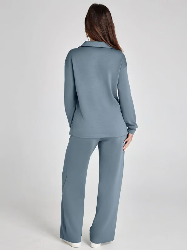 Conjunto lounge de dos piezas para mujer con tacto suave y estilo relajado – LYANA
