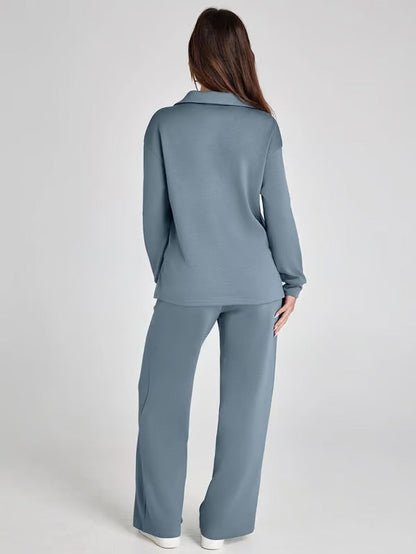Conjunto lounge de dos piezas para mujer con tacto suave y estilo relajado – LYANA