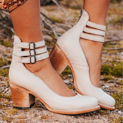 Botines vintage con tacón cubano para mujer – DESTARA