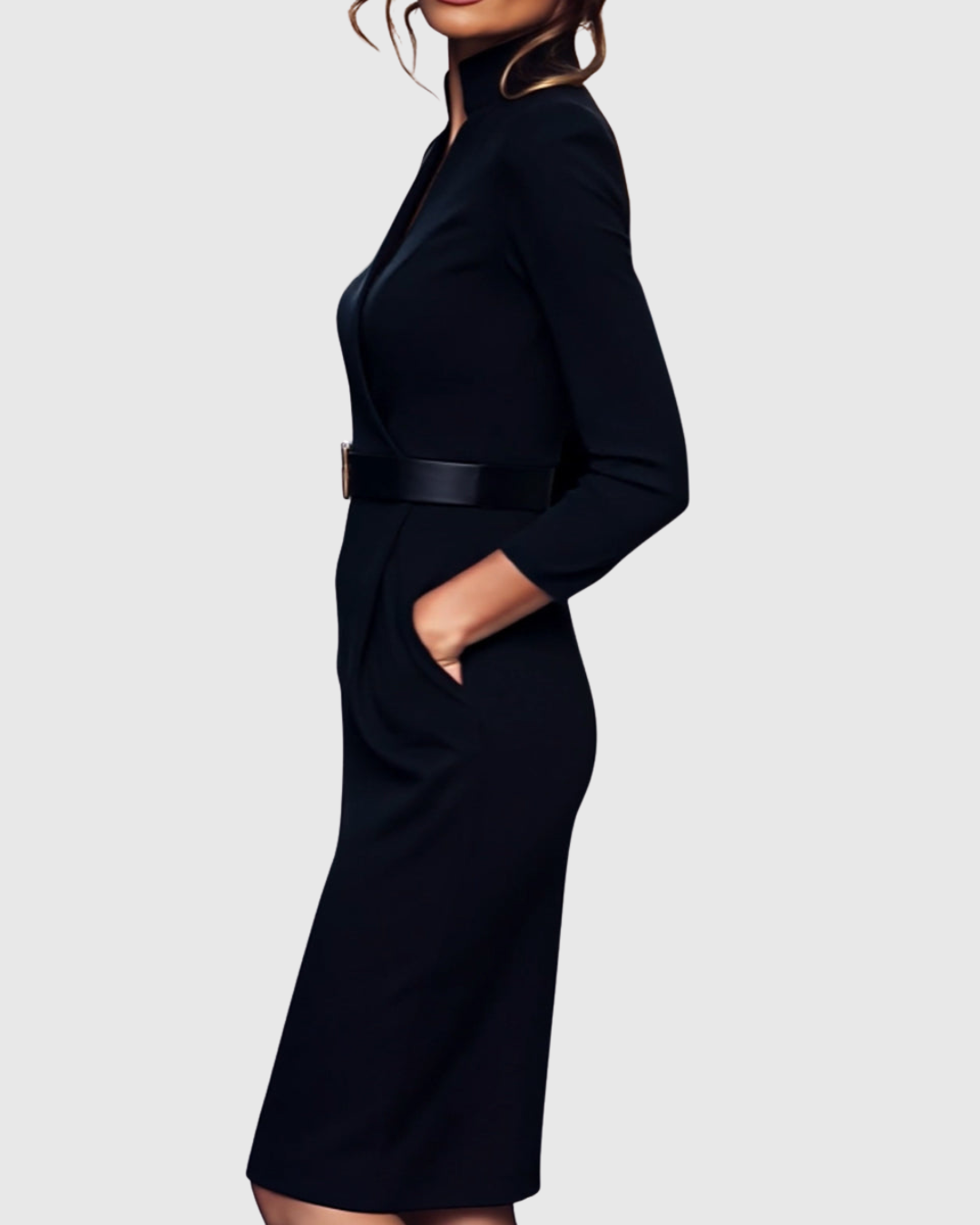 Claribel – Vestido negro refinado de fiesta para mujer