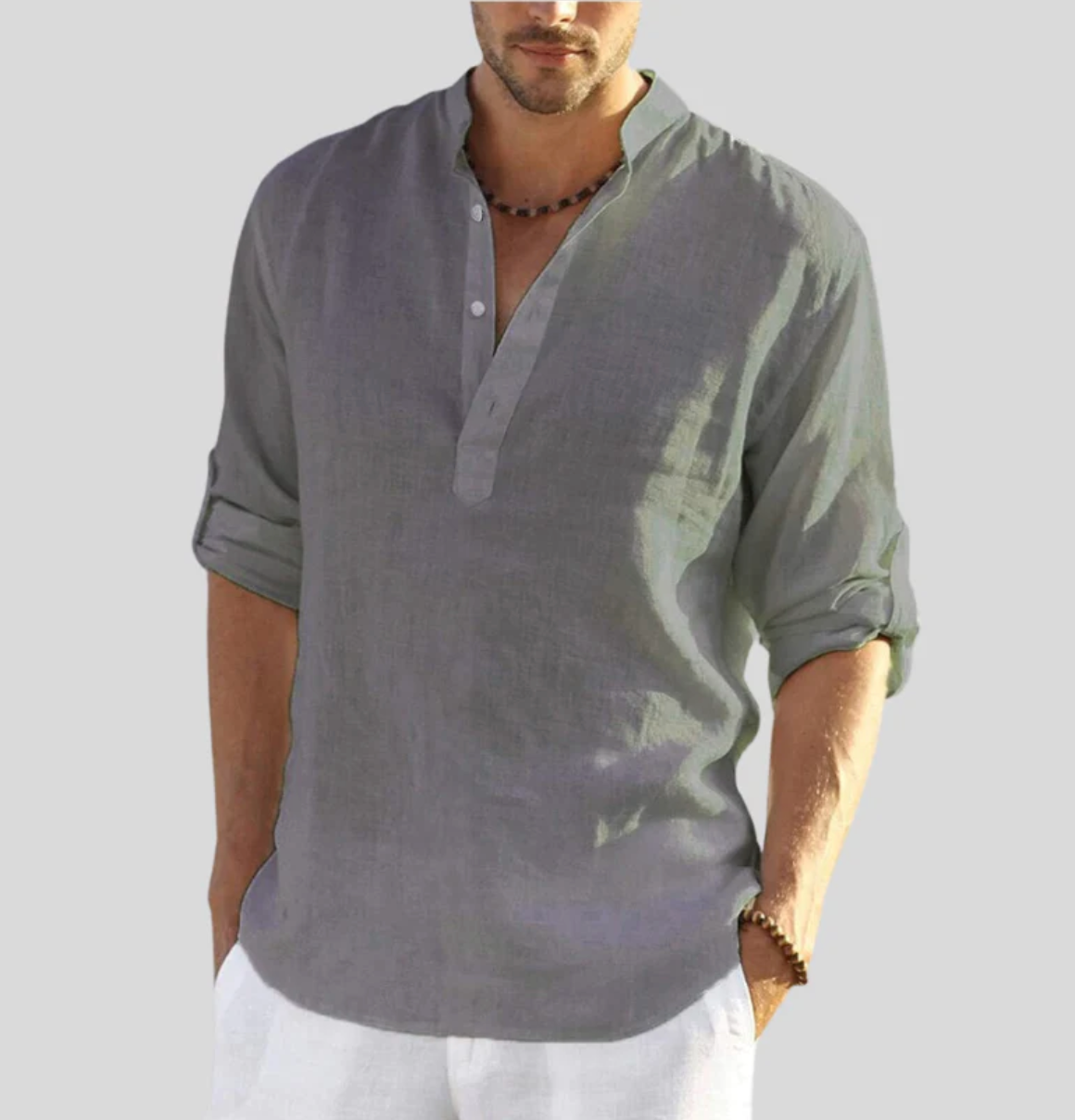 Camisa de lino transpirable para hombre, frescura y estilo natural – Menara