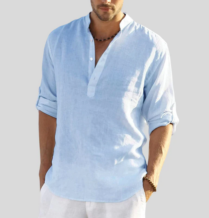 Camisa de lino transpirable para hombre, frescura y estilo natural – Menara