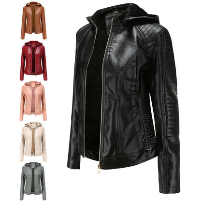 INAYA – Chaqueta de cuero versátil con múltiples opciones para mujer