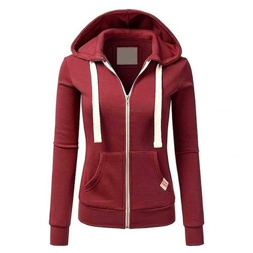 Sudadera de invierno con cremallera y estampado de cuadros para mujer – ANDREA
