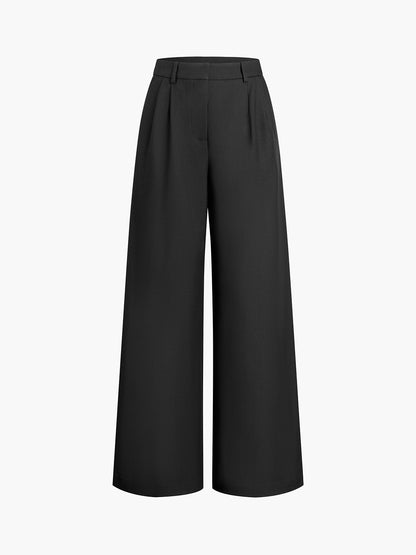 Pantalón de mujer de pierna ancha y talle alto – NAELIA