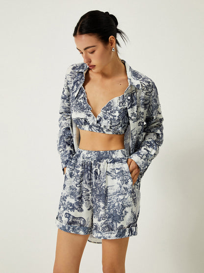 Marbella – Conjunto de tres piezas con estampado floral para mujer