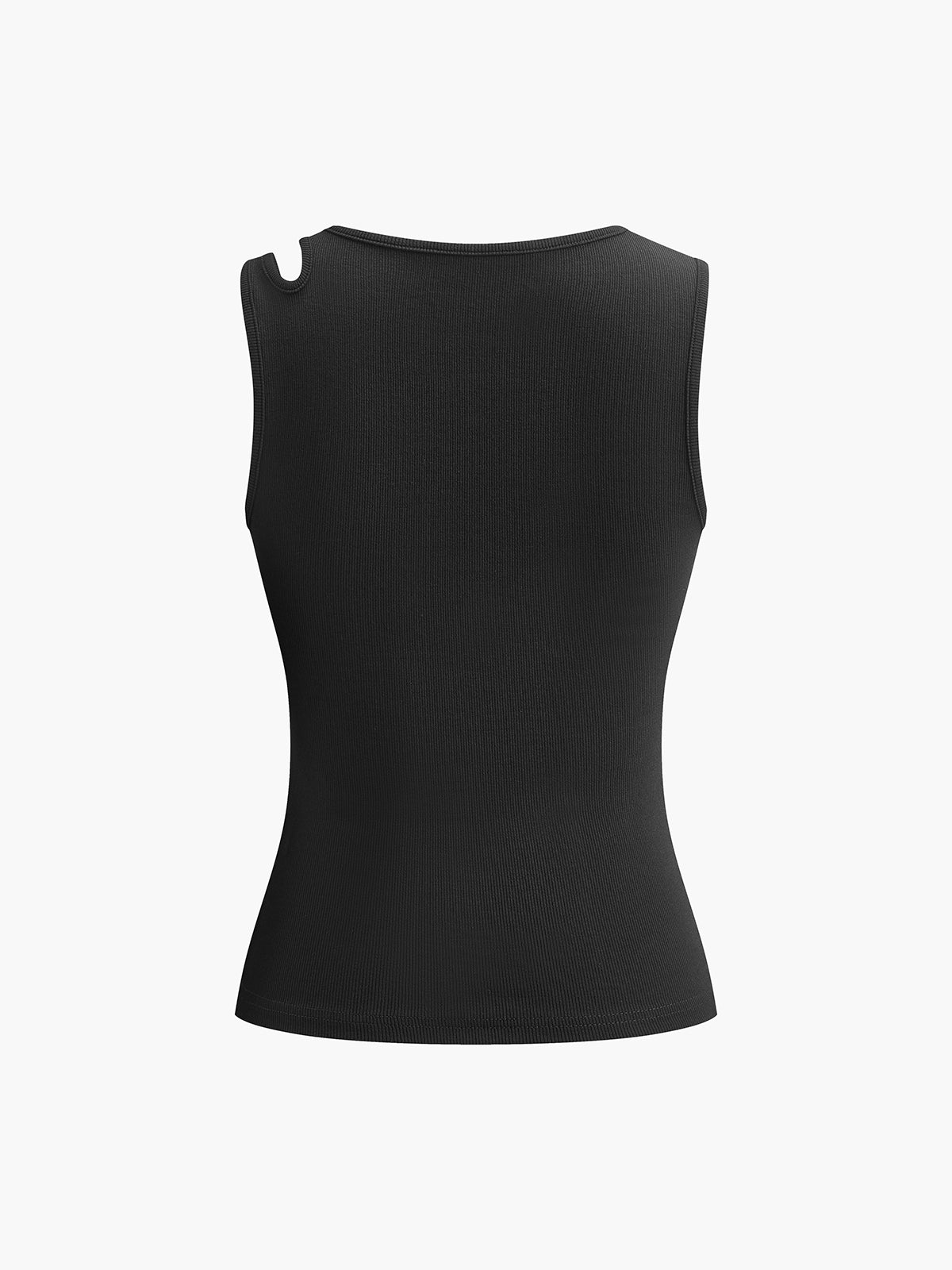 Aura – Top semitransparente sin mangas con aberturas decorativas para mujer