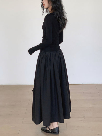 Valentina – Vestido midi de punto con paneles plisados para mujer