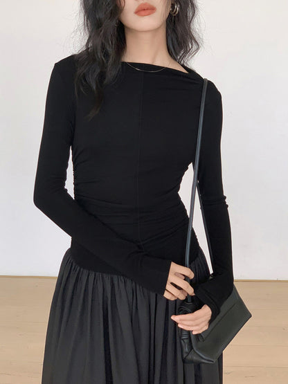 Valentina – Vestido midi de punto con paneles plisados para mujer