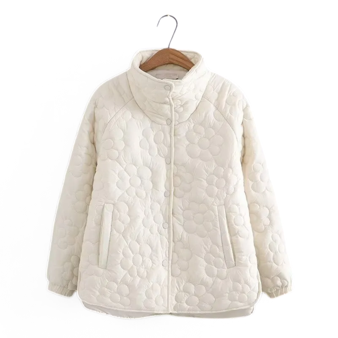ARALYN - Abrigo de invierno para mujeres con flores prensadas