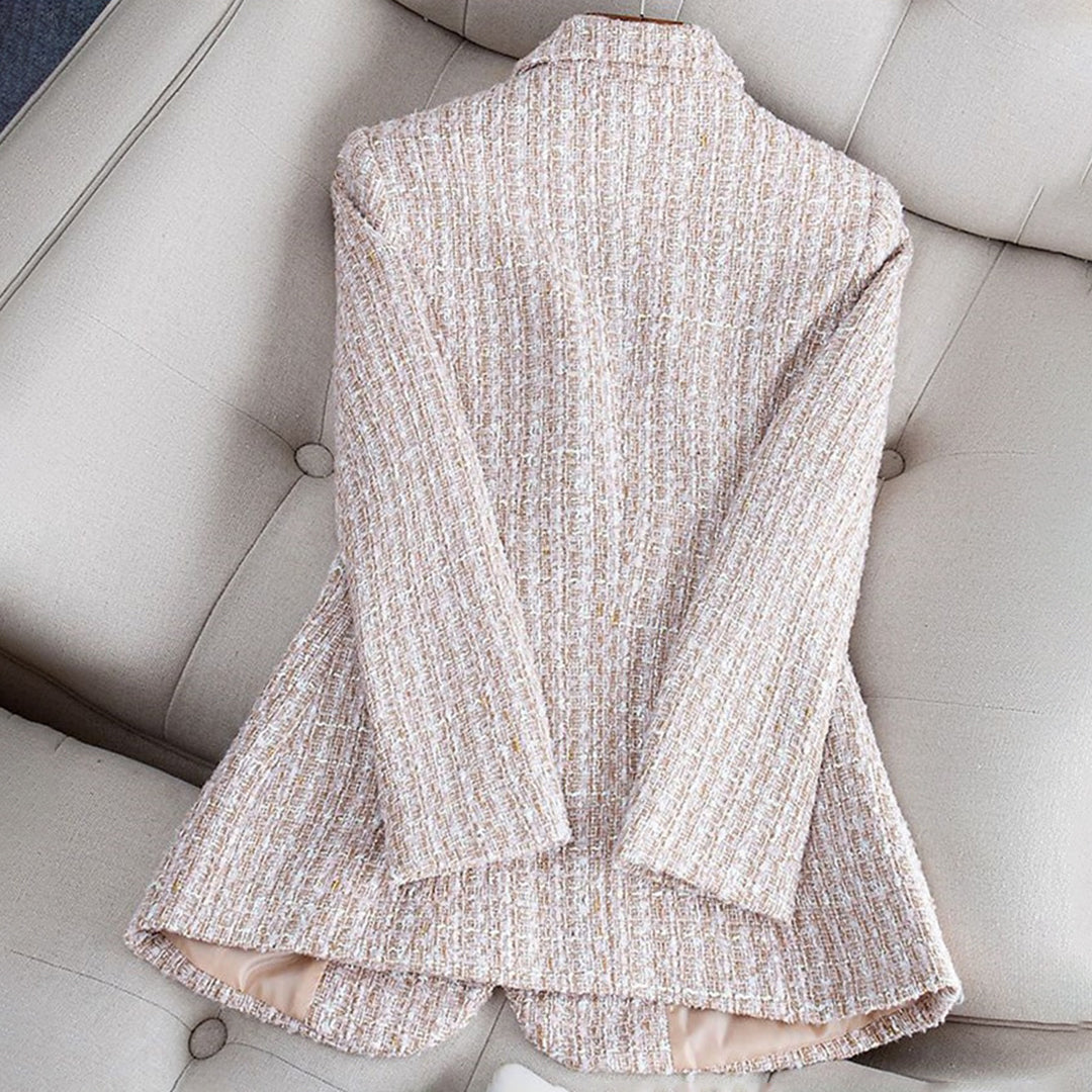 Blazer entallado de encaje y cuadros con diseño femenino – ALTHEA