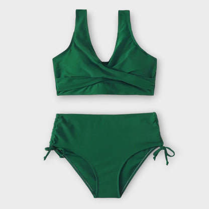 Natalie – Bikini de dos piezas con diseño cruzado frontal para mujer