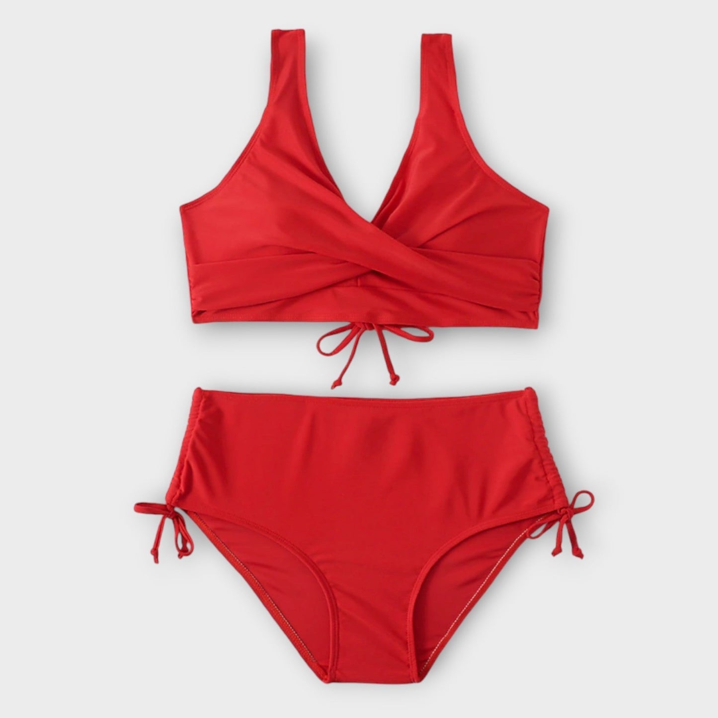 Natalie – Bikini de dos piezas con diseño cruzado frontal para mujer