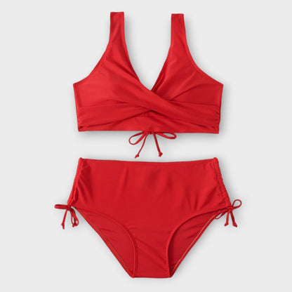 Natalie – Bikini de dos piezas con diseño cruzado frontal para mujer