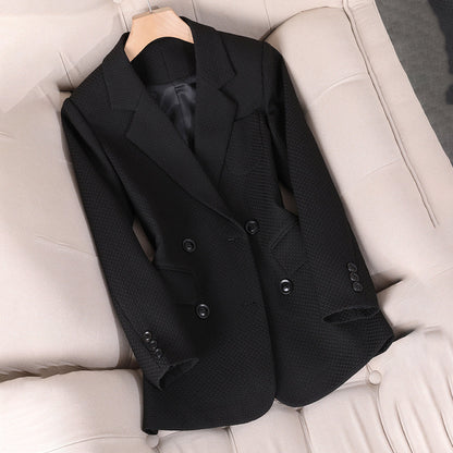Blazer casual de corte entallado y tejido ligero para mujer – LUNARIA