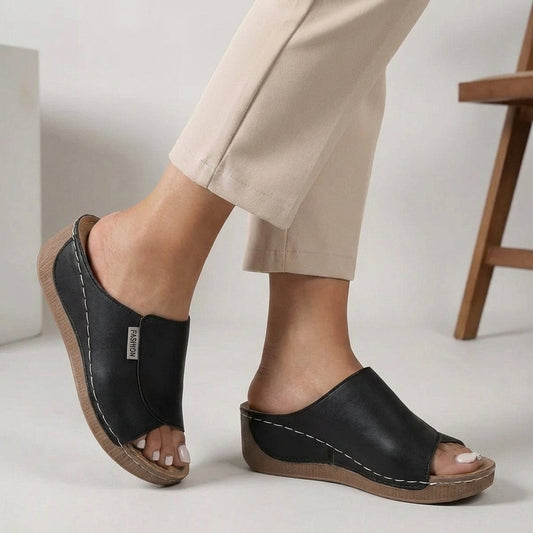 ALBA – Zuecos ortopédicos con cuña y diseño fácil de poner para mujer