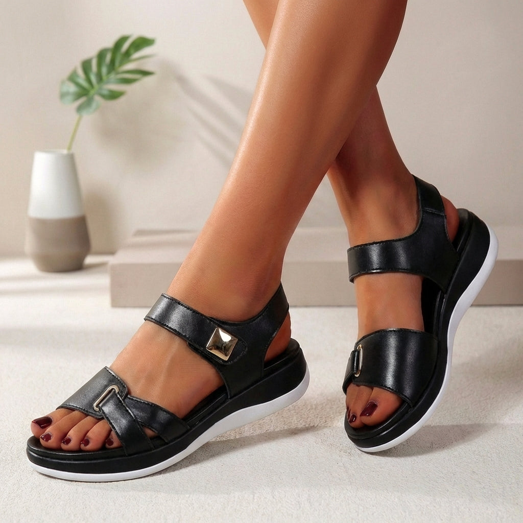 CALISTA – Sandalias ortopédicas de plataforma con tiras ajustables para mujer