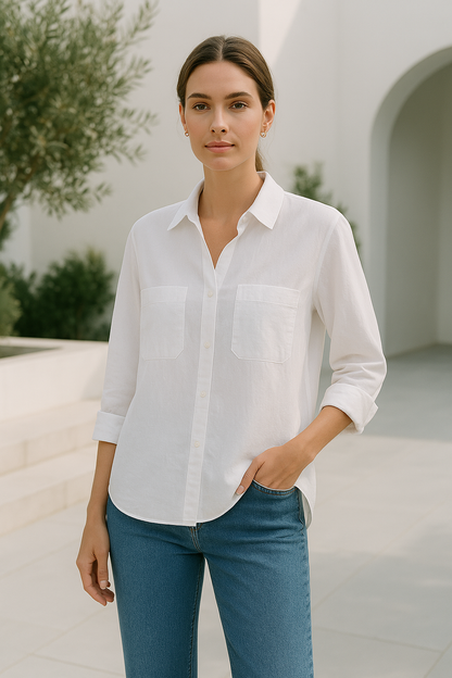 Blossom – Blusa larga de encaje oversize con mangas largas para mujer