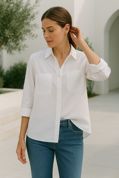Blossom – Blusa larga de encaje oversize con mangas largas para mujer