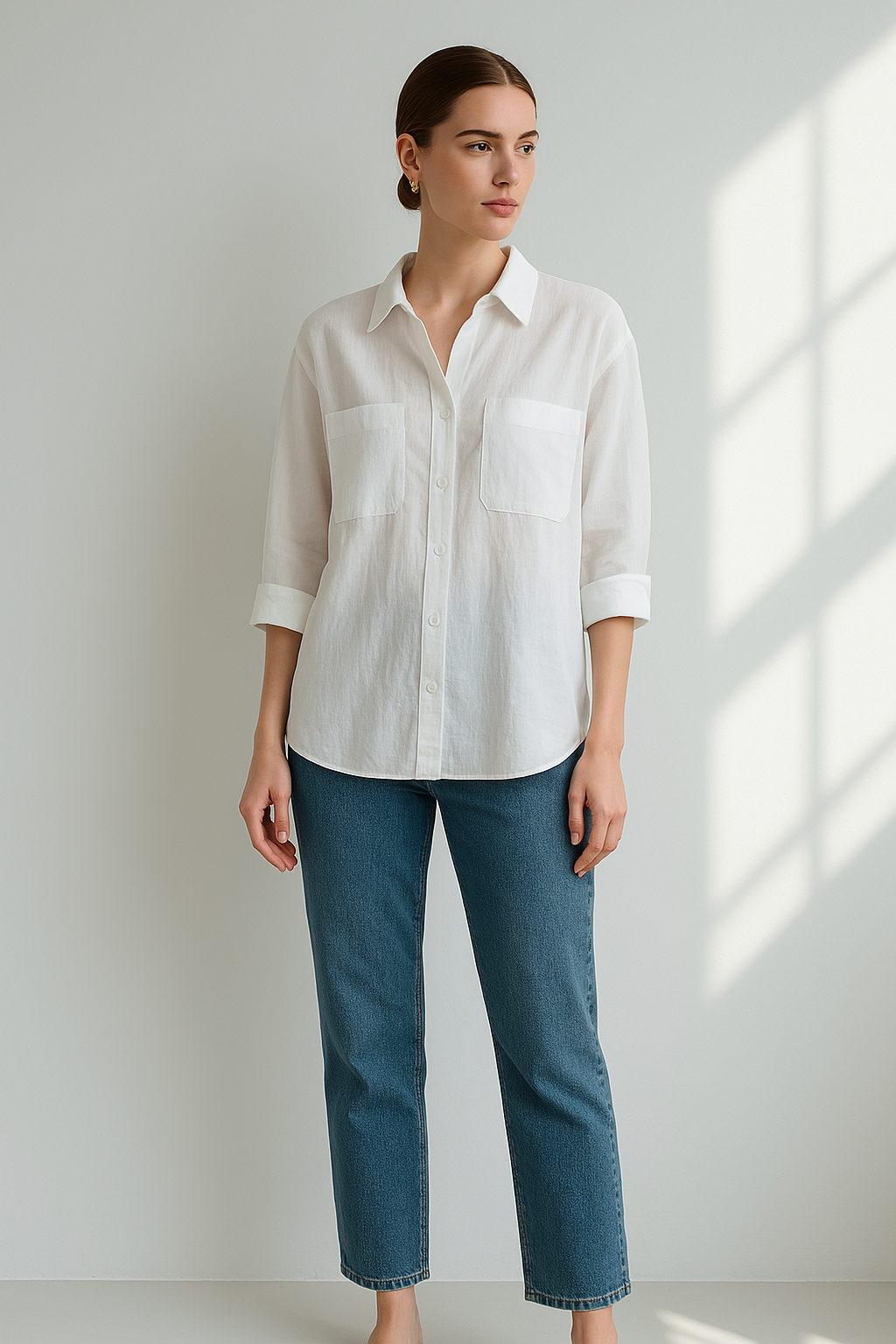 Blossom – Blusa larga de encaje oversize con mangas largas para mujer