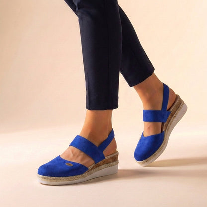 CORAL – Sandalias ortopédicas con plataforma de esparto para mujer