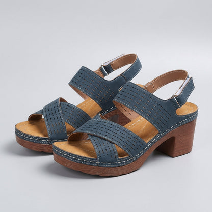 CARMELA – Sandalias de plataforma con tacón cómodo y soporte ortopédico para mujer