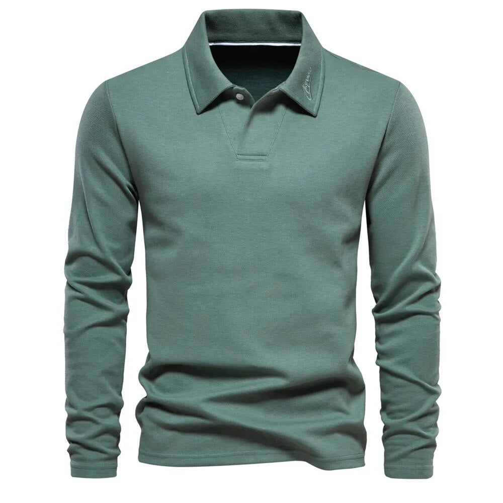 EMILIO - Camisa casual de manga larga con cuello para hombre