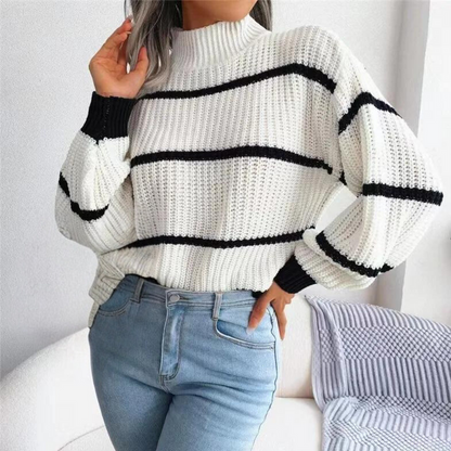 ADELINA – Suéter suave de cuello alto para mujer
