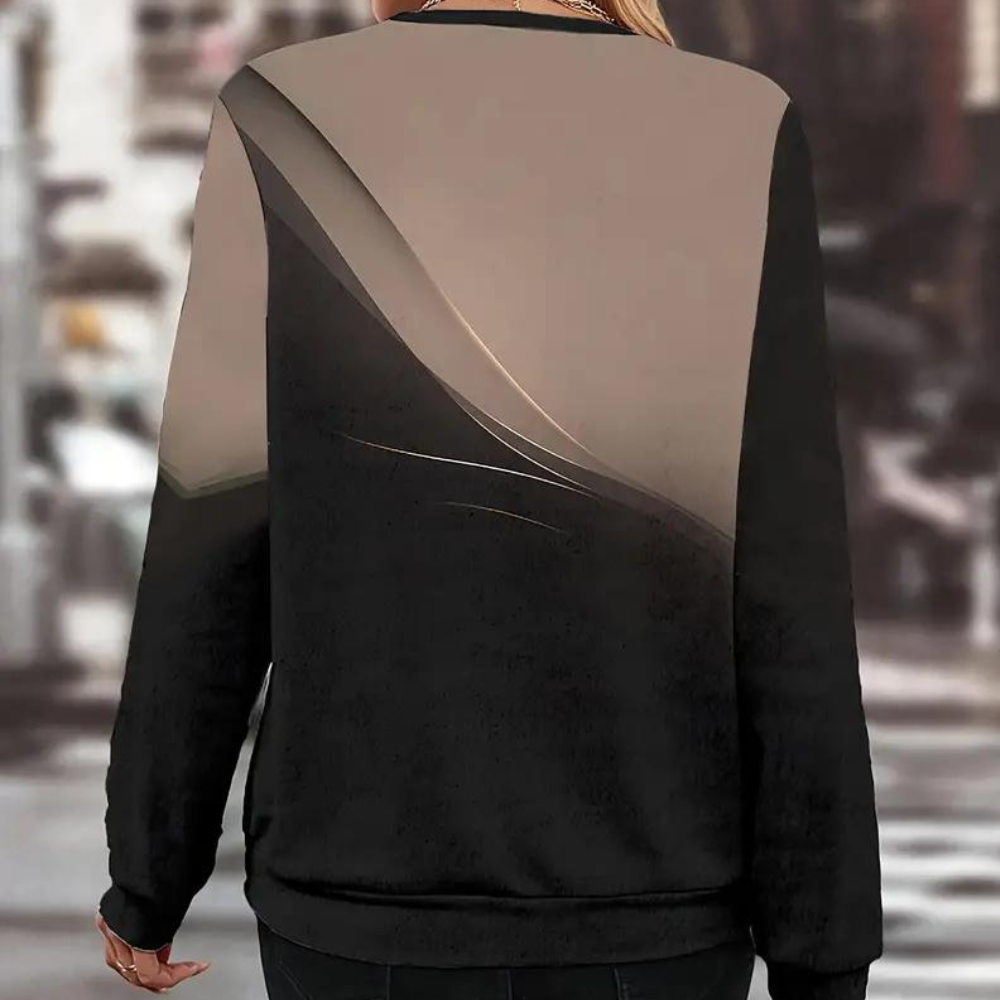 NEREA - Sudadera degradada con cremallera y mangas largas para mujer