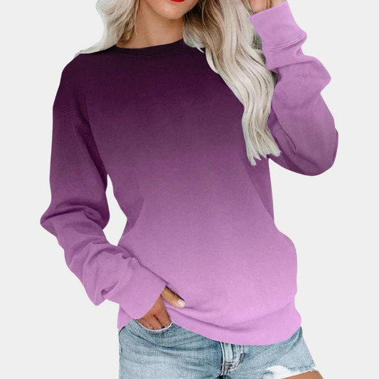 NAYA - Sudadera casual degradada de manga larga para mujer