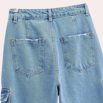 CELINE - Pantalón cargo de mezclilla para mujer