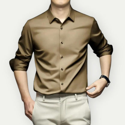 Montaigne – Camisa de vestir para hombre sin arrugas y sin plancha