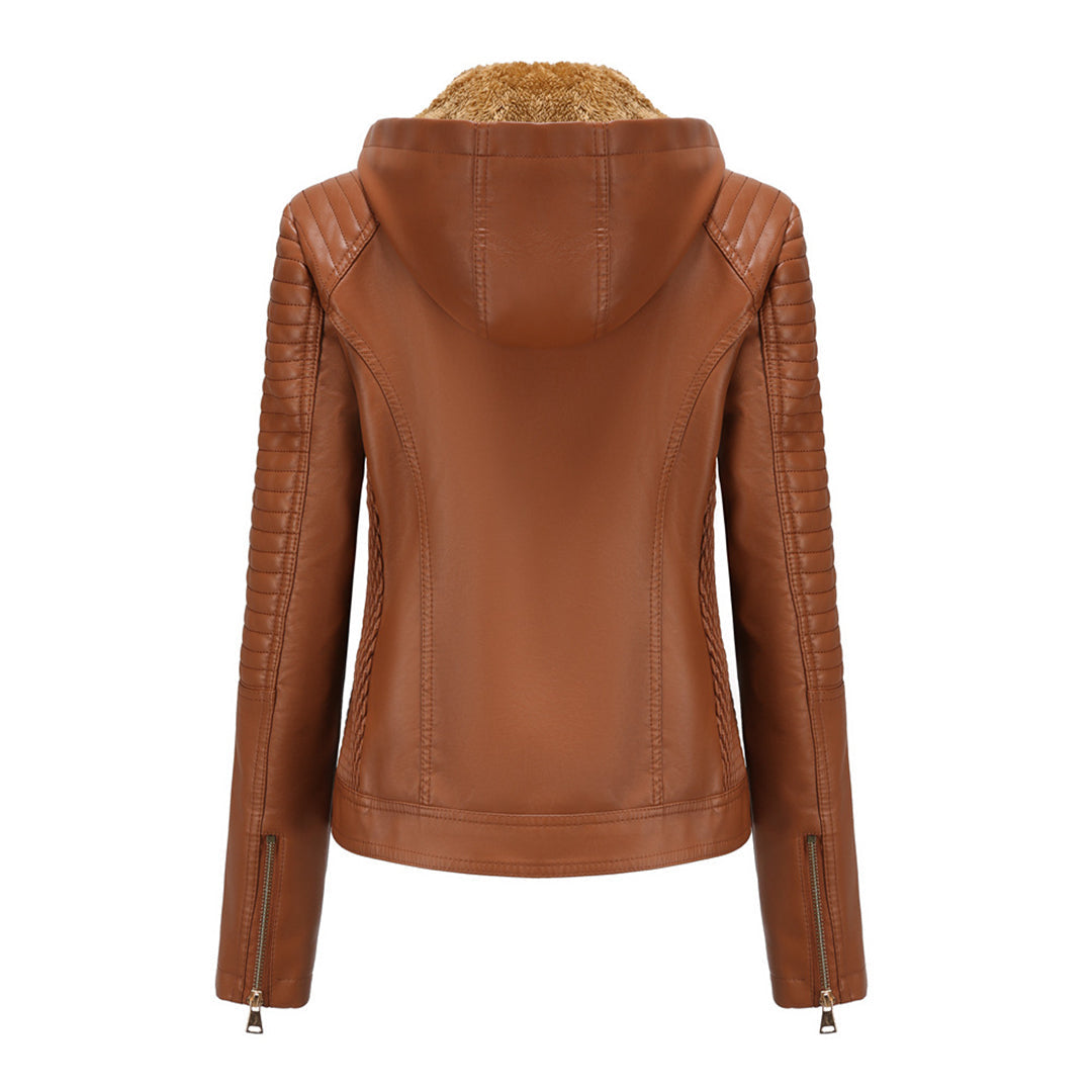 INAYA – Chaqueta de cuero versátil con múltiples opciones para mujer