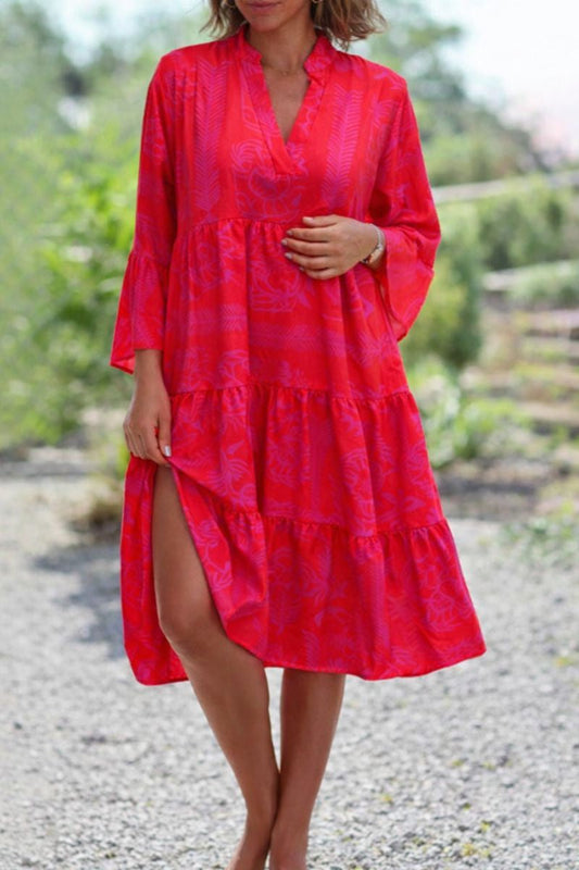 Sorella – Vestido midi bohemio de corte suelto para mujer