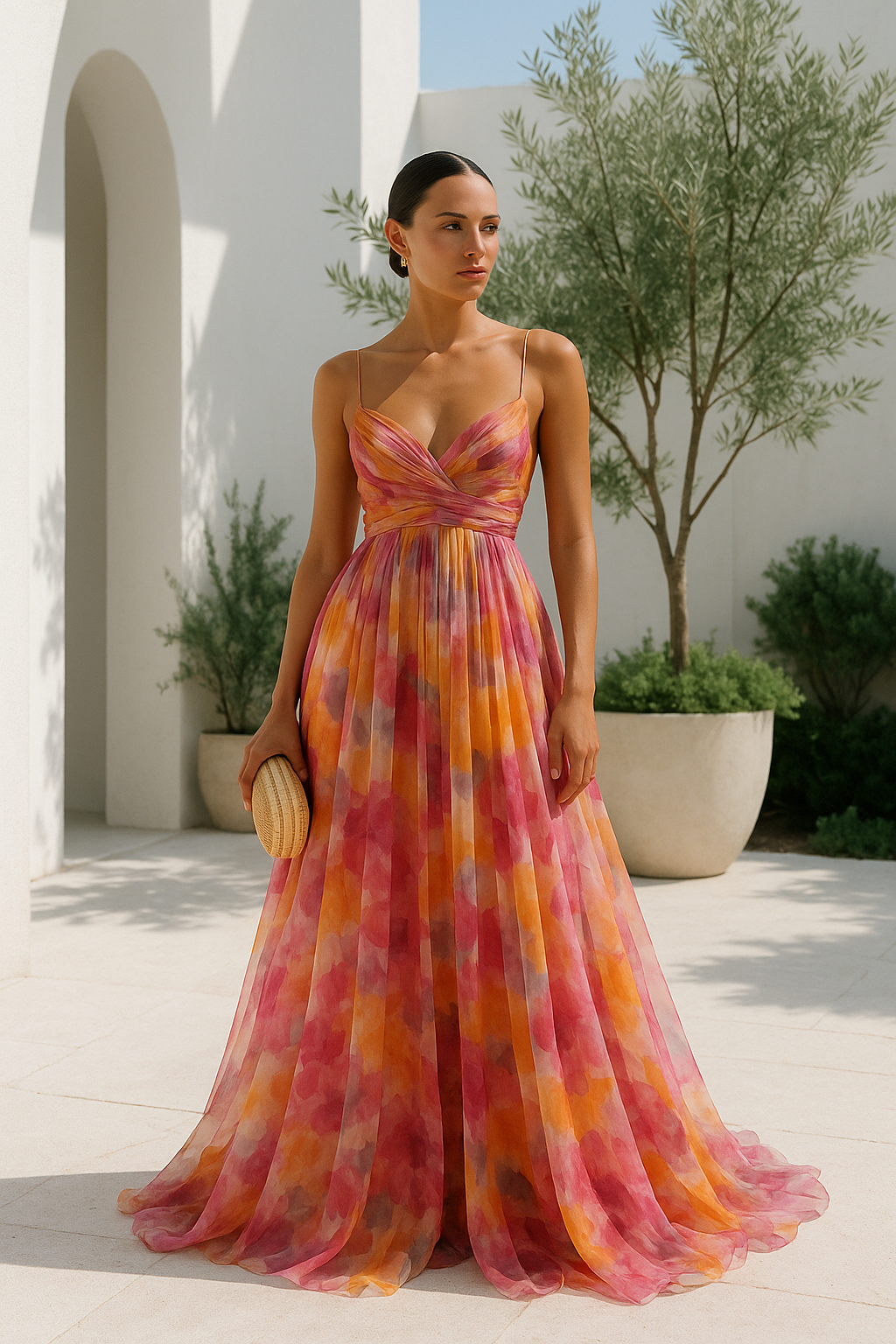 GARDENIA – Vestido largo para mujer con estampado floral