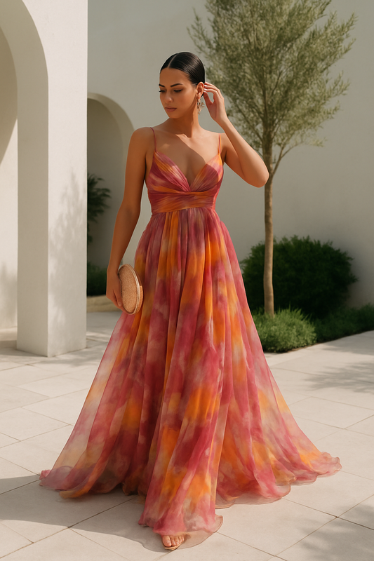 GARDENIA – Vestido largo para mujer con estampado floral