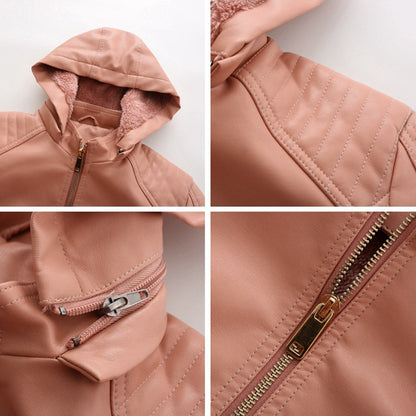 INAYA – Chaqueta de cuero versátil con múltiples opciones para mujer