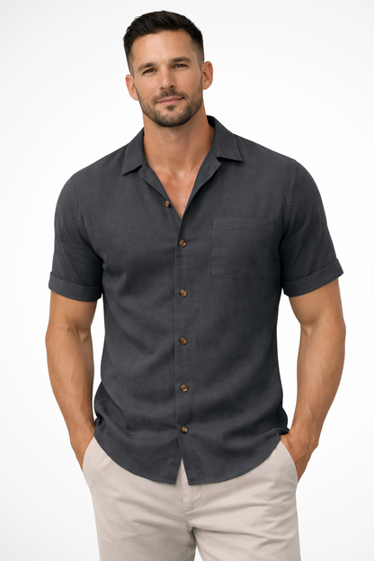 Caleb – Camisa de verano de manga corta con botones para hombre